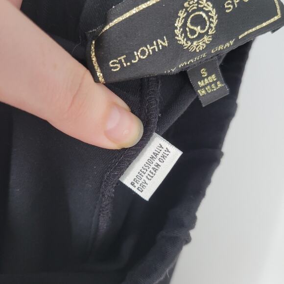 St John Sport Black Elastic Waist Straight Leg Pants S - Picture 8 of 8
